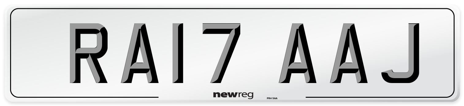 RA17 AAJ Number Plate from New Reg